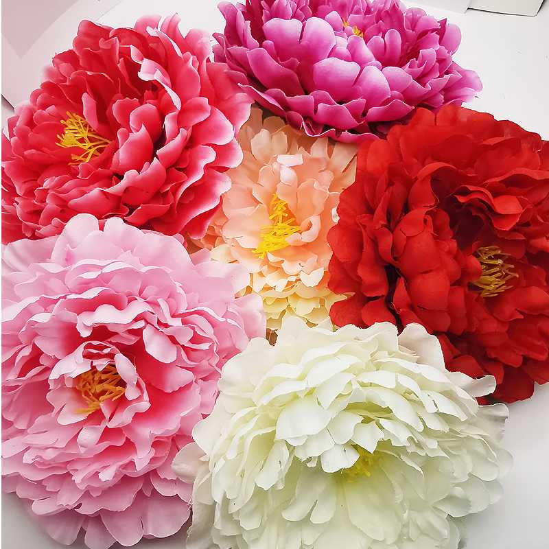 

1pcs 17cm Peony Flower Head Silk Artificial Flowers Marriage Birthday Party Wedding flowers Home Decoration Ornamental Flores, Pink