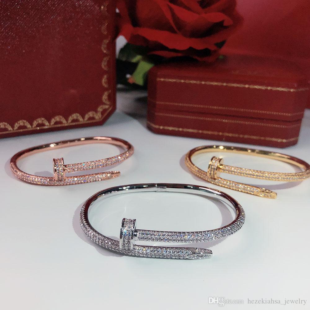 

Hot selling products screw Full drill nails Bracelet Gold Bracelets Women Punk for Best gift luxurious Superior quality jewelry Bangles