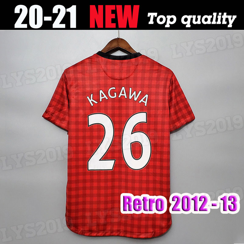 

Retro 2012 2013 classic soccer jerseys Manchester 12 13 ROONEY KAGAWA Carrick Giggs Ferdinand Retro football united shirt S-2XL, Black;yellow