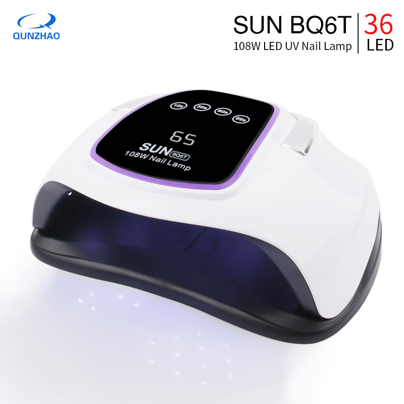 

LED UV Nail Lamp 108W with 36pcs Led Nail Lamp Dryer for Gel Nails Faster Curing Gel Polish with UV Beads and Infrare, As picture