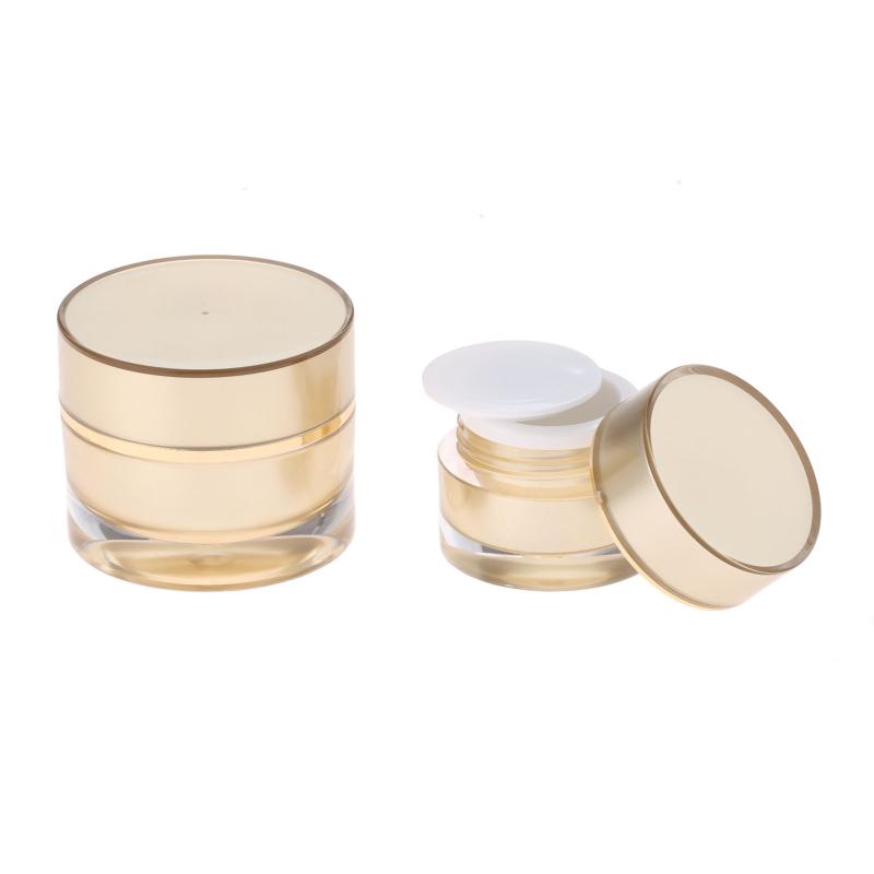 

1pc 5g 10g Round Acrylic Jar Gold Jar Container Empty Cream Plastic Cosmetic Packaging Bottle