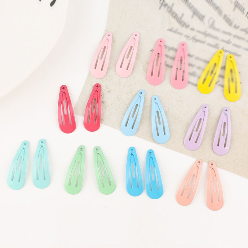 

3CM Baby Kids Hairpins 50Pcs/Box Solid Color Metal cute Hair Clips Hair grip Snap weet small Barrettes Clips with Box, Light purple