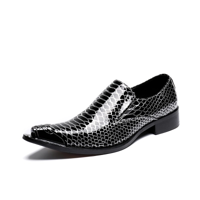 

business Trend casual pointed men's shoes personalized feet lazy shoes leather low iron head, Blue