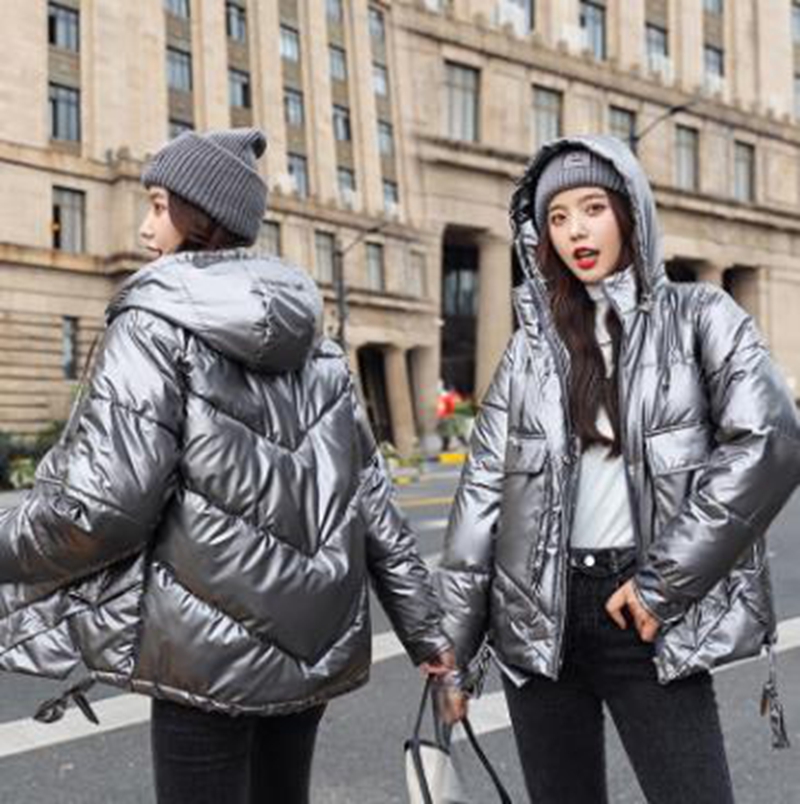 

Wholesale fashion winter new short women's loose tide ins Hong Kong style cotton coat, Gray