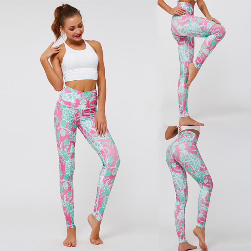 

Leggins Sport Women Fitness Quickly Dry Yoga Pants Colorvalue Printed High Waist Stretchy Tight Outdoor Push Up Running Wear, Color1