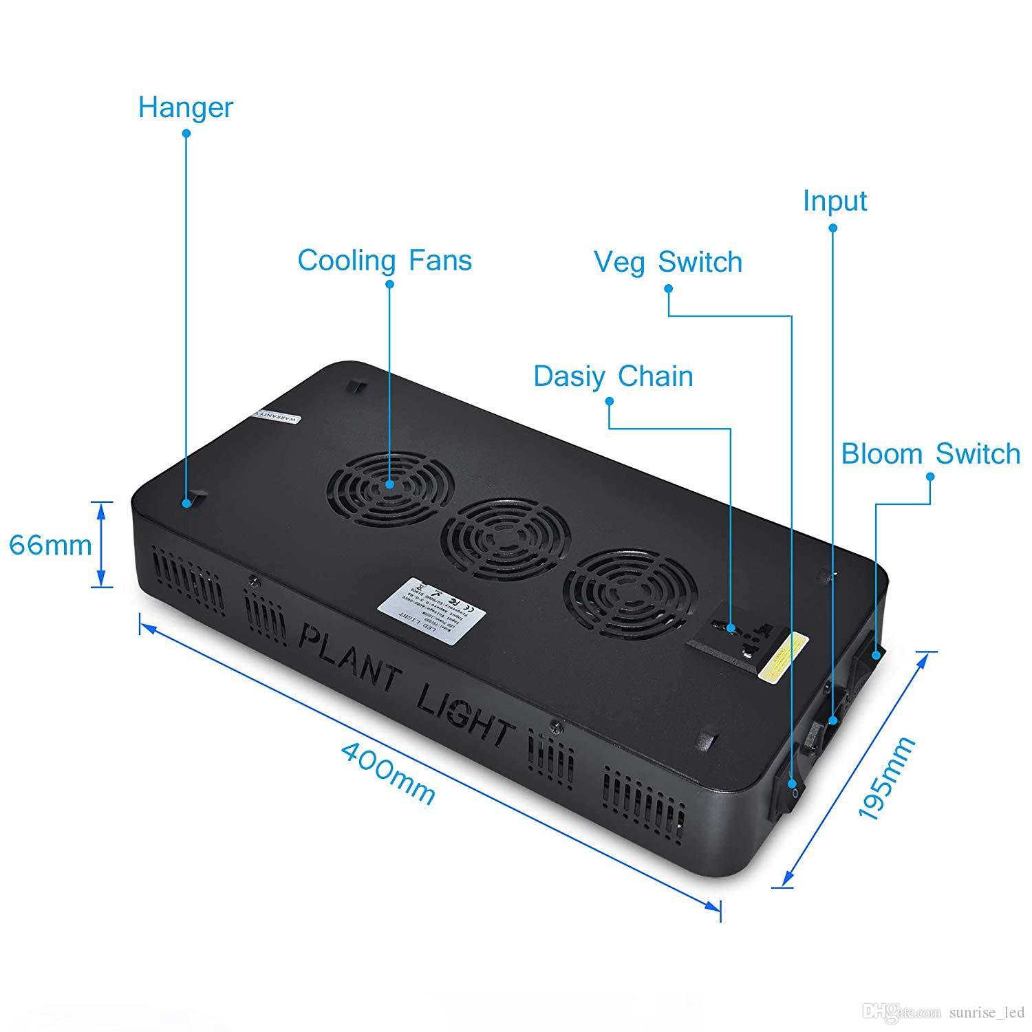 

hot sale double chips 900w Full spectrum LED grow lights for Hydroponic Indoor plants grow VEG BLOOM