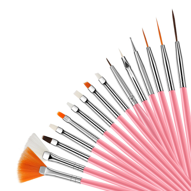 

15Pcs Professional UV Gel Acrylic Nail Art Brush Set Design Gel Polish Painting Drawing Pen Manicure Nails Tips Tools T0361