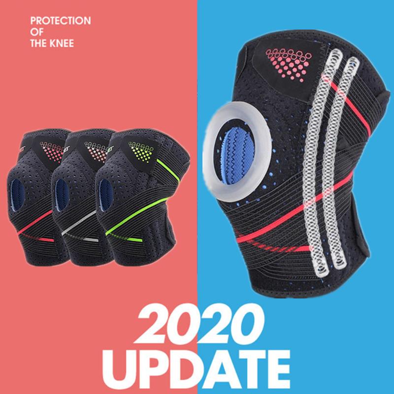 

Compression Knee Brace Support Sleeve Protector Elastic Knee Pads Brace Springs Gym Sports Basketball Volleyball Running, 1pcs gray