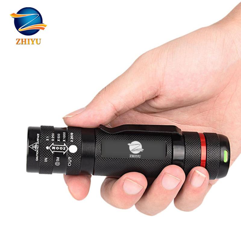 

ZHIYU LED Zoomable Mini Torch Press The Tail Switch To Change 4 Modes Camping Light, Power By /14550 Battery