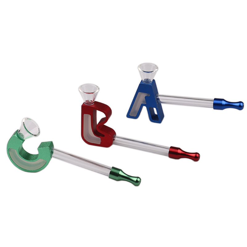 

New Creative Metal Cylindrical Pipe Smoking hand pipe ABC Letters Portable Suction Card Packaging Smoking Accessories