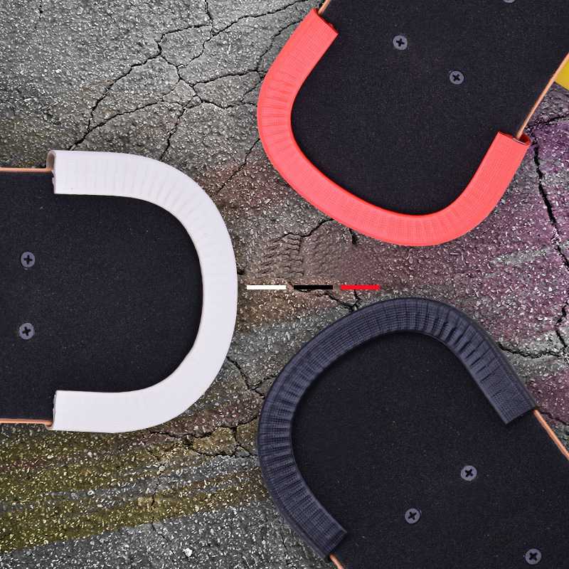 

1 pair Universal 30cm Skateboard Deck Guards Protector U Design Rubber Bumpers Bump Long board Dance Board Crash Rubber Strip, Black 1 pair