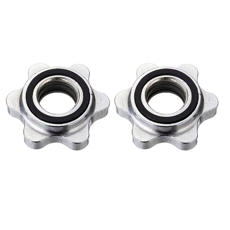 

2 Pcs 25mm Barbell Rotating Lock Collar Screw Clamp Dumbbell for Plating Barbell Dumbell Weight Lifting Gym Equipment, Silver