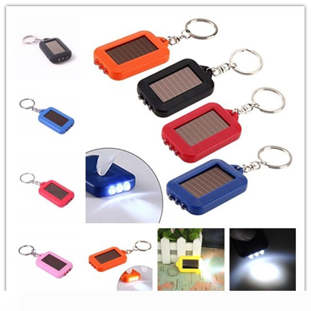 

LED KEYCHAIN LIGHT FLASHLIGHT Emergency 3 LED Torch Flashlight of Key Fob Solar Energy Power Keychain Lamp Light