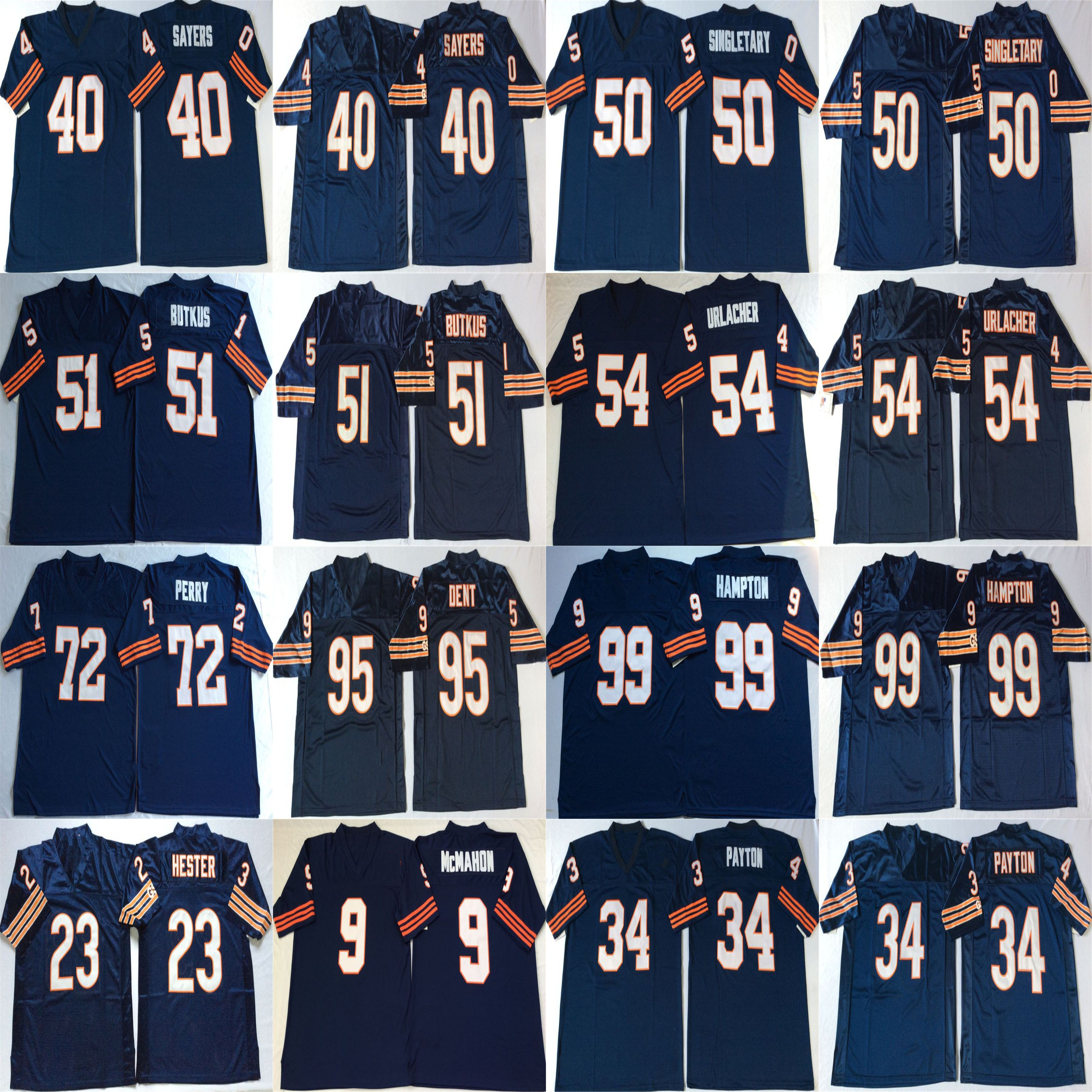 

NCAA Devin Hester Jersey Jim McMahon Walter Payton Gale Sayers Mike Singletary Dick Butkus Blue Retro Football Jerseys Stitched Mens, Blue #40(1)