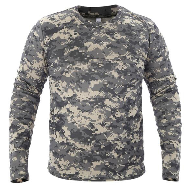 

Men Long Sleeve T-shirt Tactical Camouflage T Shirts New Spring Quick Dry Breathable Army Tops Brand Clothing Tshirt, Black python