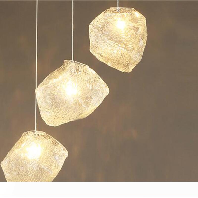 

Lighting Facture Single Head Nordic Colored Simple Glass Stone Chandelier Creative Personality Restaurant Bar Hotel Lighting Facture