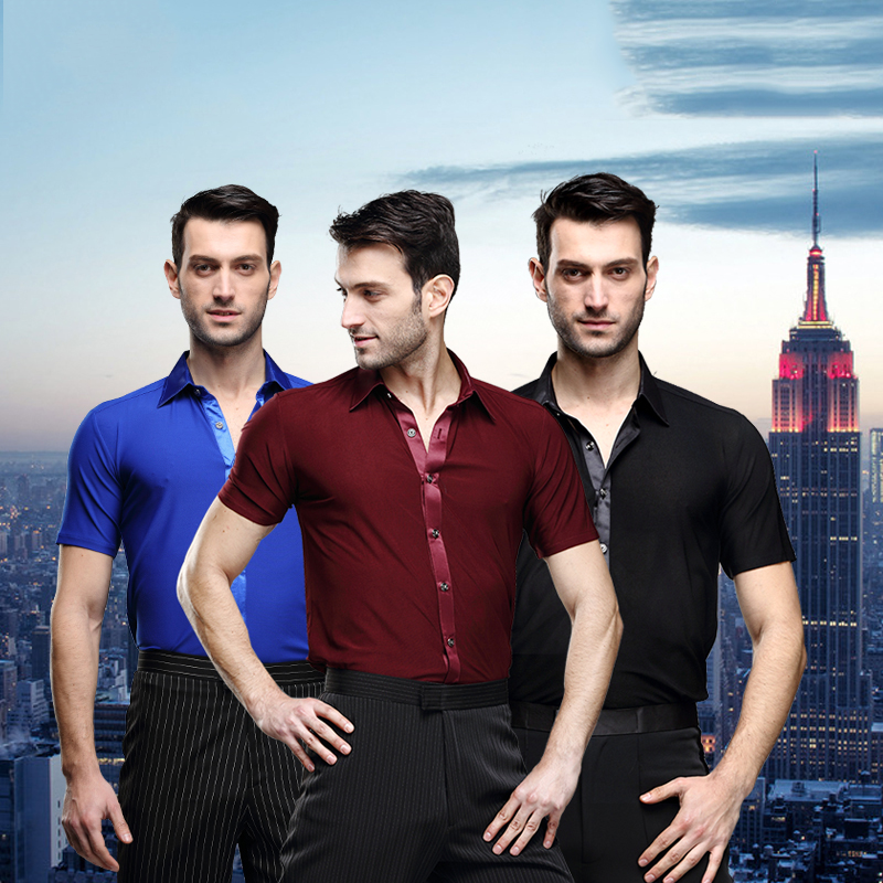 

Men Latin Dance Only shirt Garment Dance Waltz Ballroom Garment Performance latin man shirts Top Pants