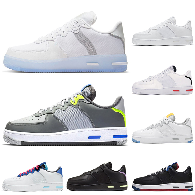 

New Light Bone 1 React running shoes triple white Wolf Grey USA Astronomy Blue womens mens trainers sports sneakers walking jogging runners