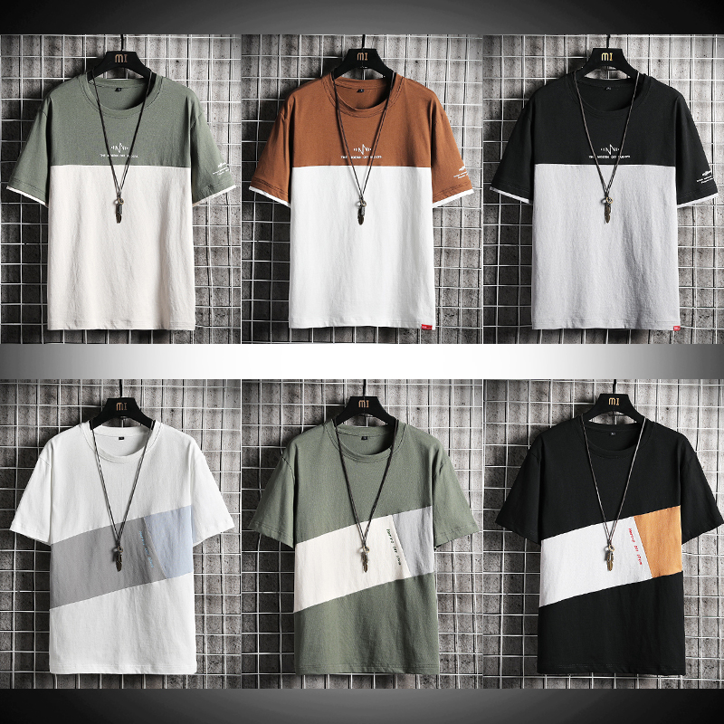 

Men's T-Shirts Short Sleeve Tshirts Summer Hip Hop Casual Cotton Tops Tees Streetwear 2020 Printed New Arrive Fashion, T201 black