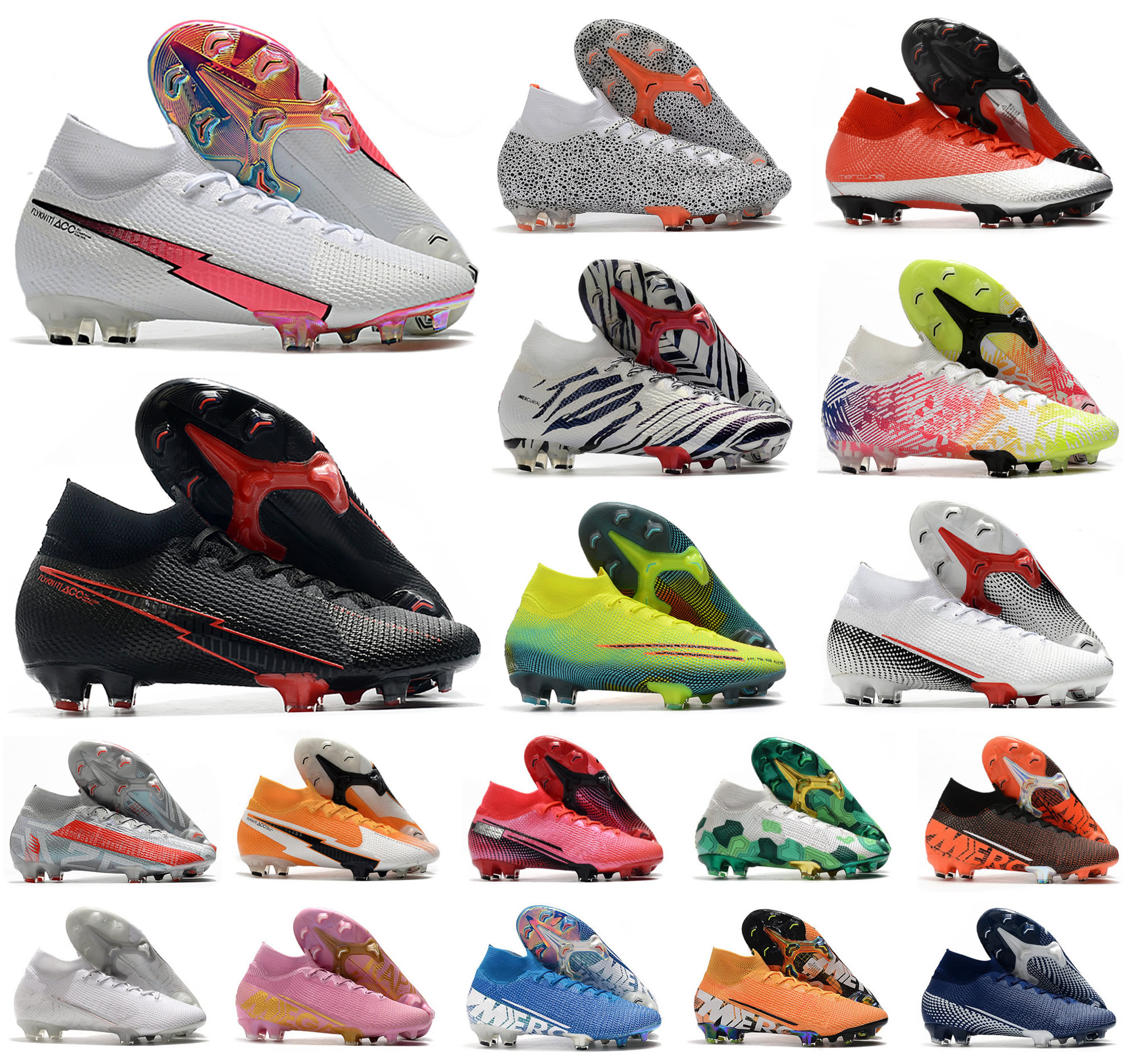 

Superfly VII 7 360 Elite SE FG Flash Crimson CR7 Ronaldo Neymar NJR Mens Boys Soccer Shoes Football Boots Cleats Size 39-45, 14 fg