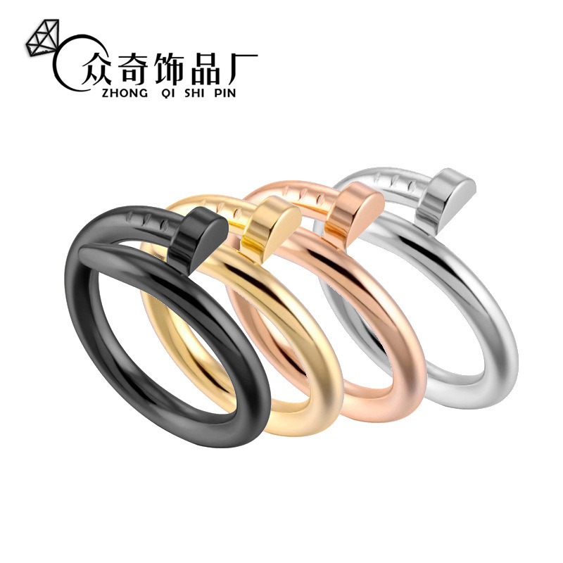 

Personalized couple stainless jewelry titanium steel iron nail ring