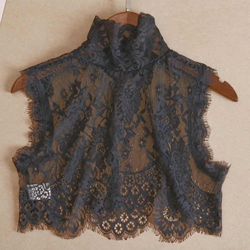 

New Wild lace blouse decorative Joker shirt collar with sweater decorative collar autumn ear female summer wild Blouse Ladies, Style as picture
