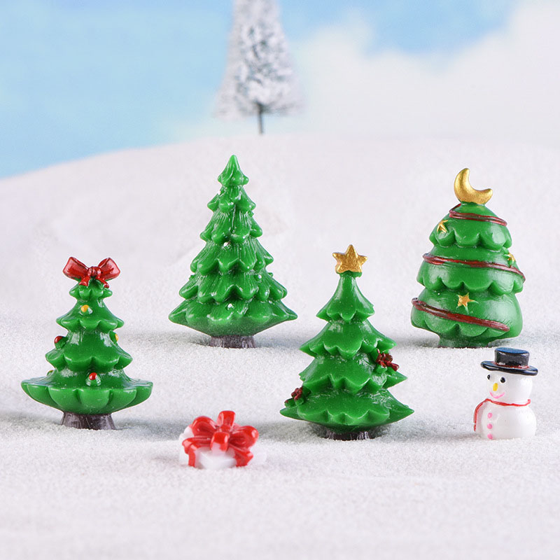 

Resin Mini Christmas Tree Decoration Micro Landscape Table Fairy Garden Miniature Figurines Christmas Decorations For Home