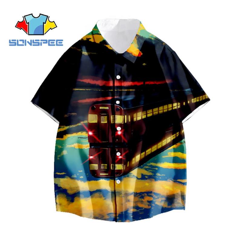 

New Turn-down Collar Shirt 3D Printed Men' Single-Breasted Shirt Landscape Reflection Ladies Casual Fashion Shirts Tops