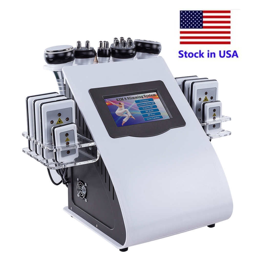 

Stock in USA Weight Loss Slimming lipolaser Cavitation 6 in 1 RF Vacuum 40K Cavitation Body Sculpting Machine slimming machine