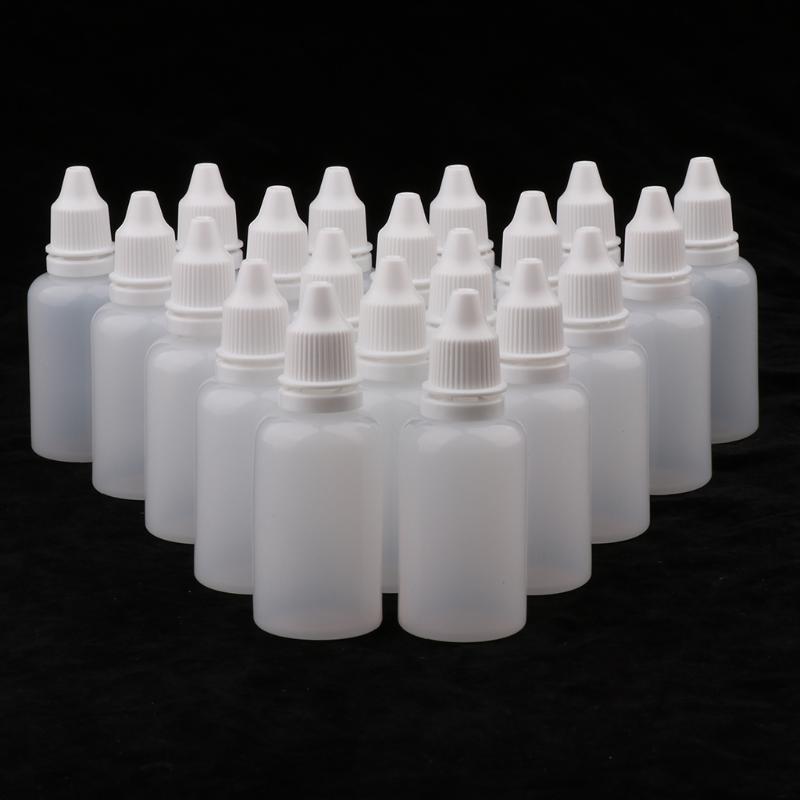 

20Pcs 30ml Empty Plastic Dropper Bottles Container Vials, Suit for Solvents, Light oils, Paint, Essence, Eye Drops, Saline