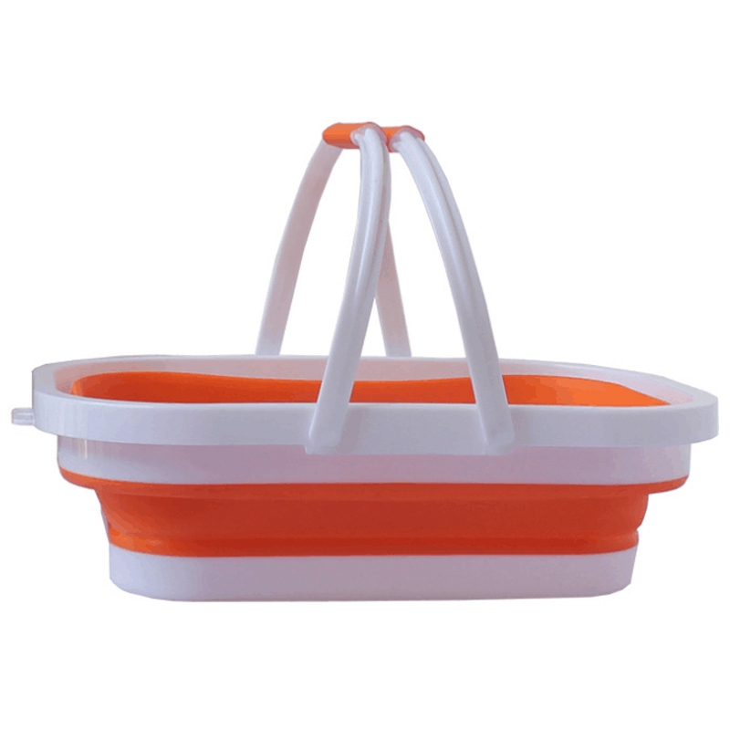 

Foldable Sink for Washing Dishes in Camping Hiking and Home, and Grocery Shopping in Supermarket, Orange