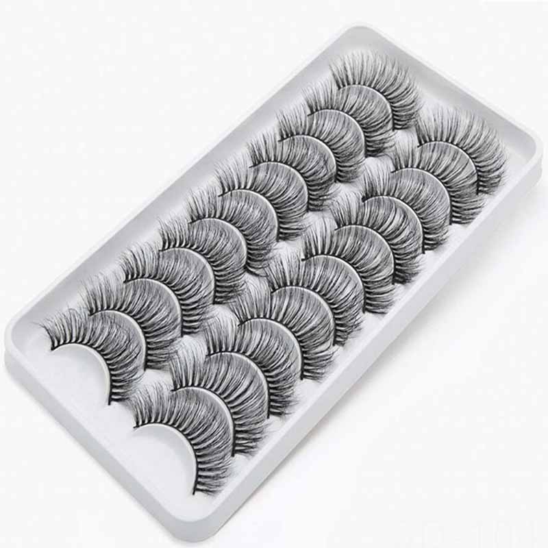 

10 Pair 3D Faux Mink Lashes Natural Long False Eyelashes Volume Fake Lashes Makeup Extension Eyelashes Make Up Natural