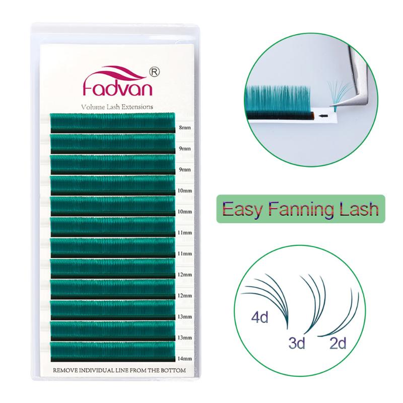 

Green Lash Extensions Exaggerated for Party Easy Fanning Makeup Lashes Extension for Lash Building Colored