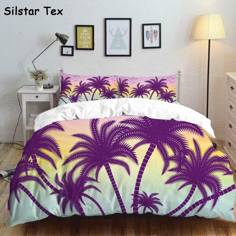 

Silstar Tex Colorful Palm Double Bedding Set New Linen Sheets Bedding Sets Nordic Cover Duver Pillowcase Bedroom, Stbs019-1