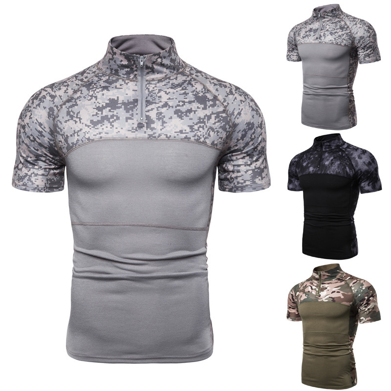 

Men Camouflage Army T-Shirt Men US RU Soldiers Combat Tactical T Shirt Force Multicam Camo Long Sleeve T Shirts, Black