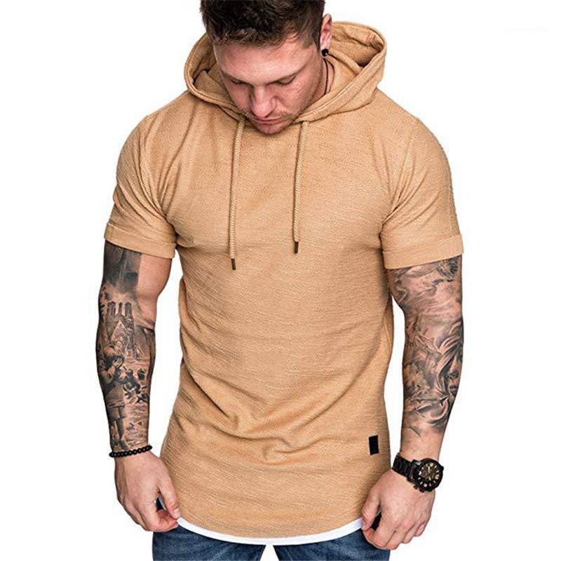 

Hooded Sweatshirts Mens 2020 Pullover Casual Hoodies Summer New Short Sleeve Mens Hoodies Harajuku Solid Color, Black