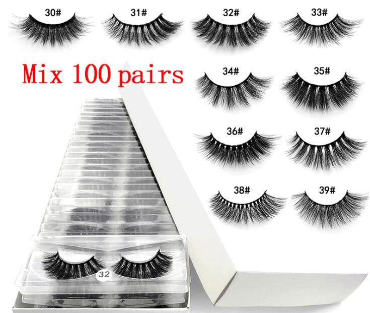 

Eyelashes 20/30/40/50/100 Pairs Faux 3D Mink Lashes Natural False Eyelashes Makeup Cilios Thick Mink Eyelashes In Bulk