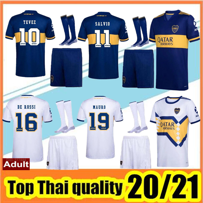 

2020 2021 Boca Juniors soccer Jersey Home Away Uniforms+socks 20 21 Boca Juniors MARADONA DE ROSSI TEVEZ PAVON JRS MEN football shirt set