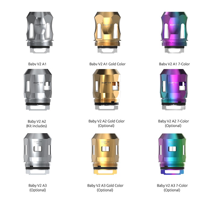 

Replacement coils for SMOK TFV8 Baby V2 Tank Replacement A1 0.17ohm A3 0.15ohm Single Dual Triple Coil For TFV8 Baby V2 Tank