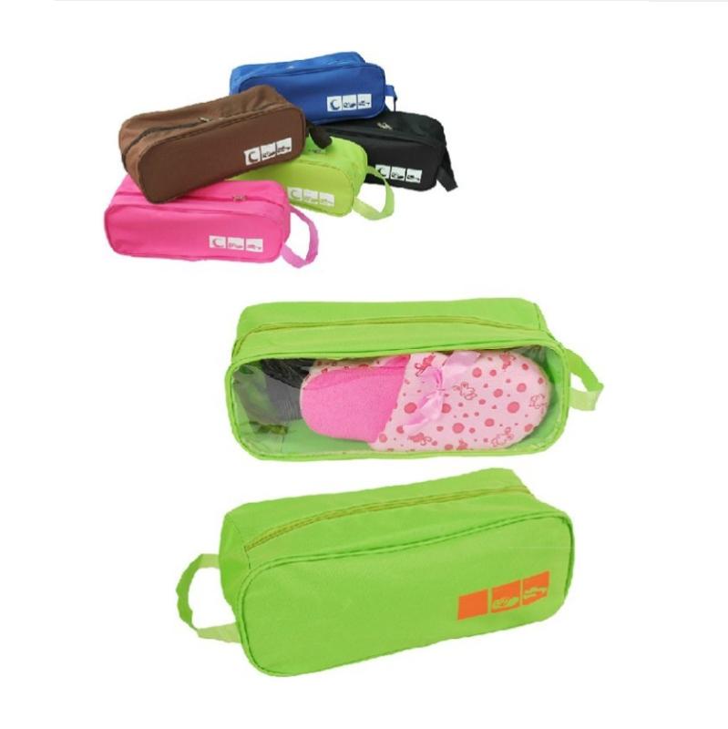 

Waterproof Shoe Pouch Organizer Bag for Shoe with Handle Oxford One Side Transparent