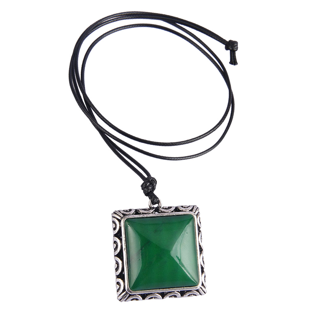 

Vintage Style Necklace Long Sweater Necklace Simple Square Pendant Jewelry, Silver