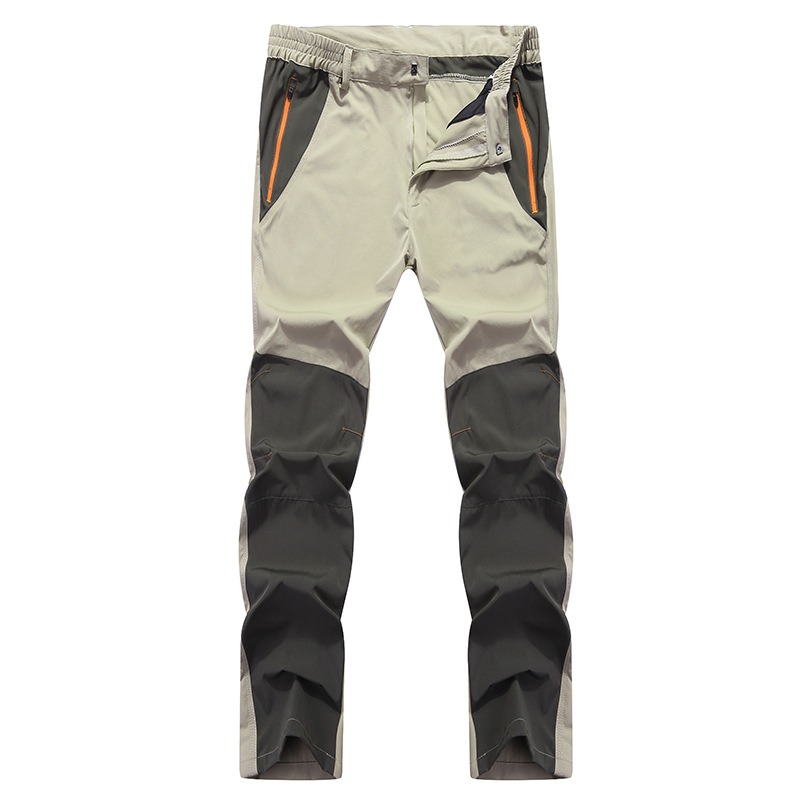 

Men's Patchwork Thin Quick Dry Pants Plus Size Hiking Trousers Spring Autumn Fishing Mountaineering Moisture Absorption Pants, Dark blue khaki