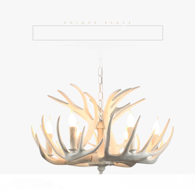 

Hot sale American Village Retro style hotel decoration dimmable Energy saving resin antlers chandeliers pendant light