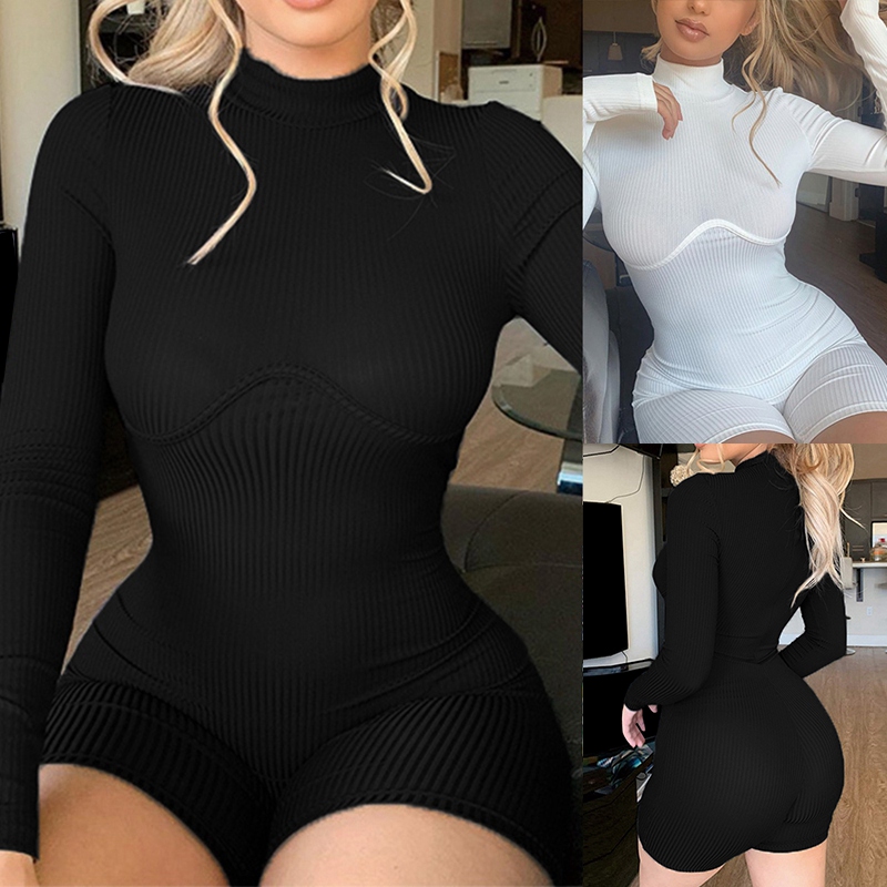 

Summer Solid Color Slim Jumpsuit Female Chest Curve Sports Shorts Jumpsuit Female, Black