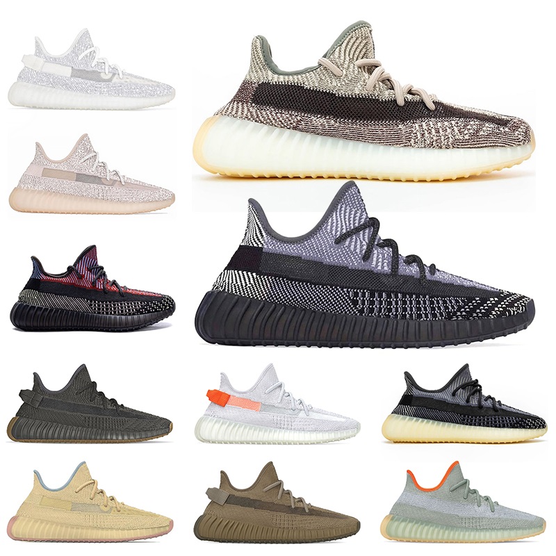 

Top Kanye West Men Women Running Shoes Cinder Earth Desert Sage Asriel Zebra Static Reflective Mens Sneakers Sports Size 36-48, Synth 36-48