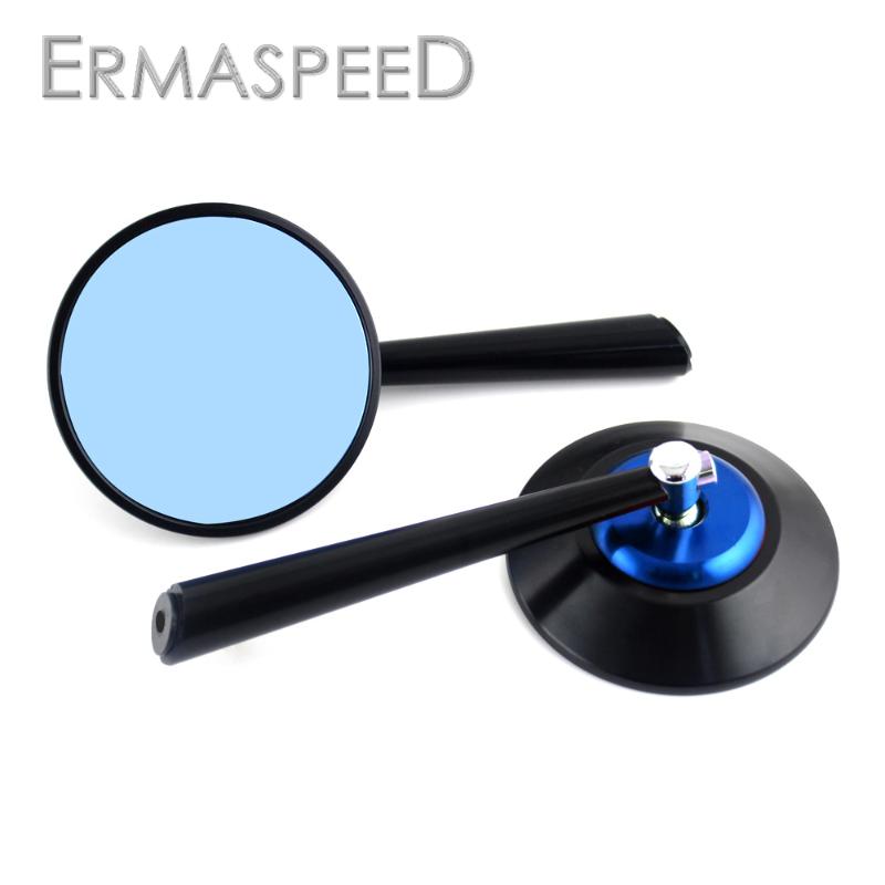 

8mm 10mm Blue Motorcycle Mirrors Side Scooter Cafe Racer Accessories Black Rearview Mirror for mt09 mt07 tmax 530 ybr 125