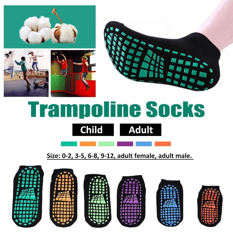 

Trampoline Socks Adult & Child Indoor Sports Socks Pvc Rubber Points Anti-slip Floor Women Cotton Yoga Foot Massage, 11 cm