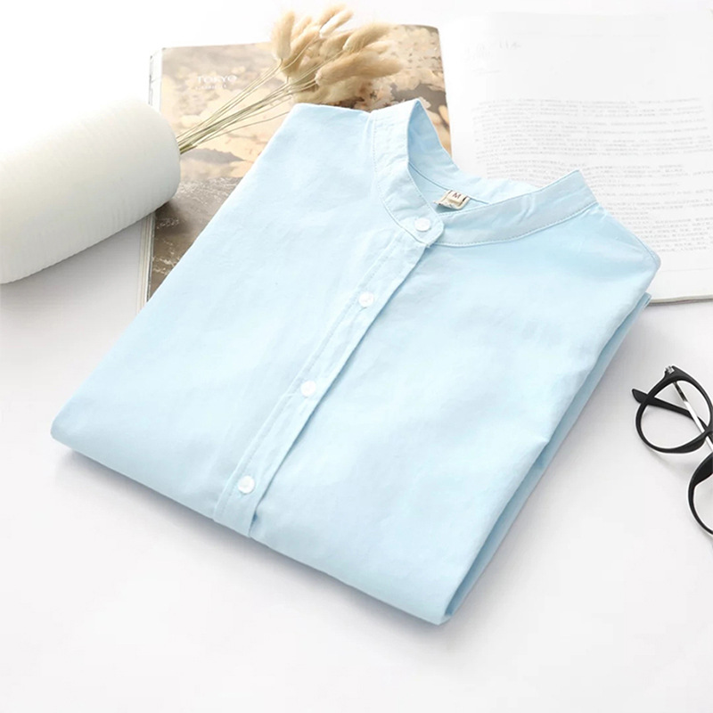 

Blackday Long Sleeve White Blue Womens Oxford Shirts Plus Size 2021 New Casual Woman Office Blouse Female Wear High Quality Ladies Tops, Blue 2