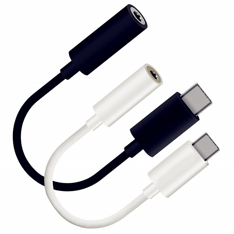 

USB C Type c Male to 3.5MM Jack Femal Audio Cable Adapter Convert For samsung htc android phone White Black
