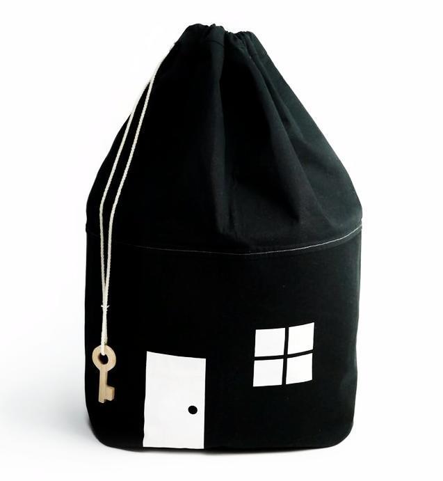 

Quality Nordic StyleCotton Canvas House Storage Bags Quick Pouch Organizer Drawstring Bag, Black